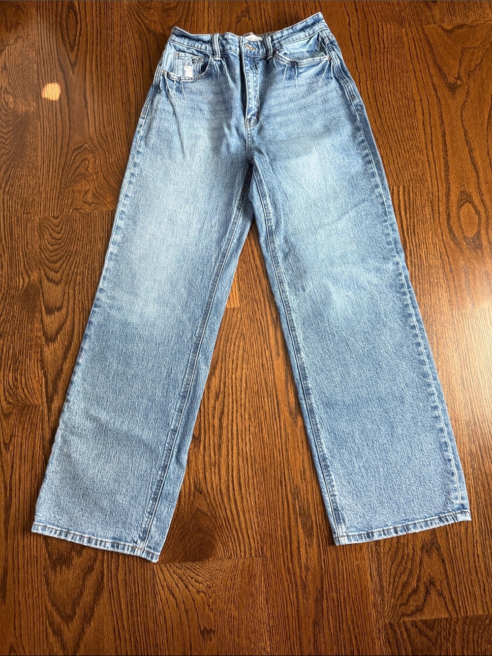 Light Wash Relaxed Straight Jeans